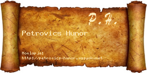 Petrovics Hunor névjegykártya